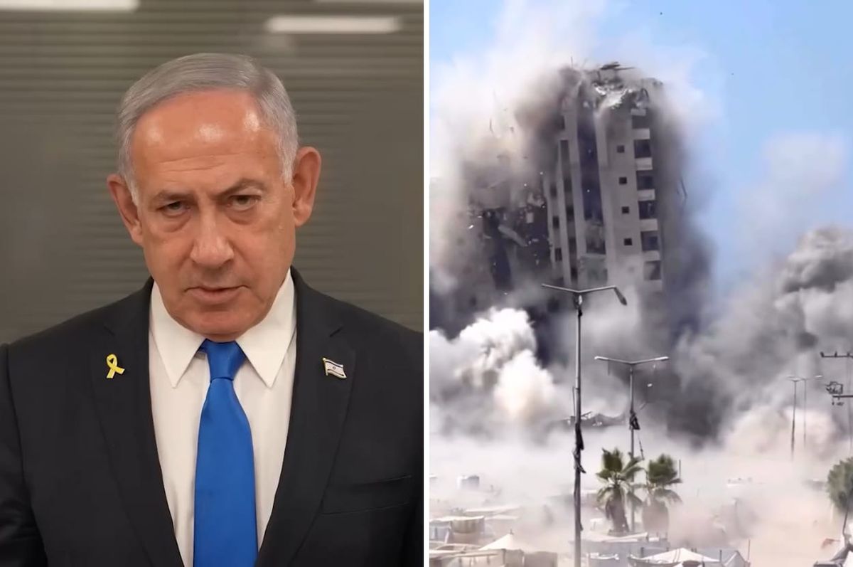 israel gaza city towers bombing evacuation