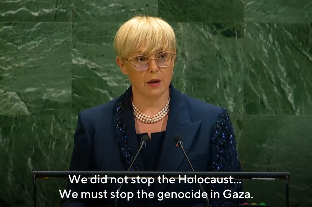 slovenia president un genocide speech ban netanyahu