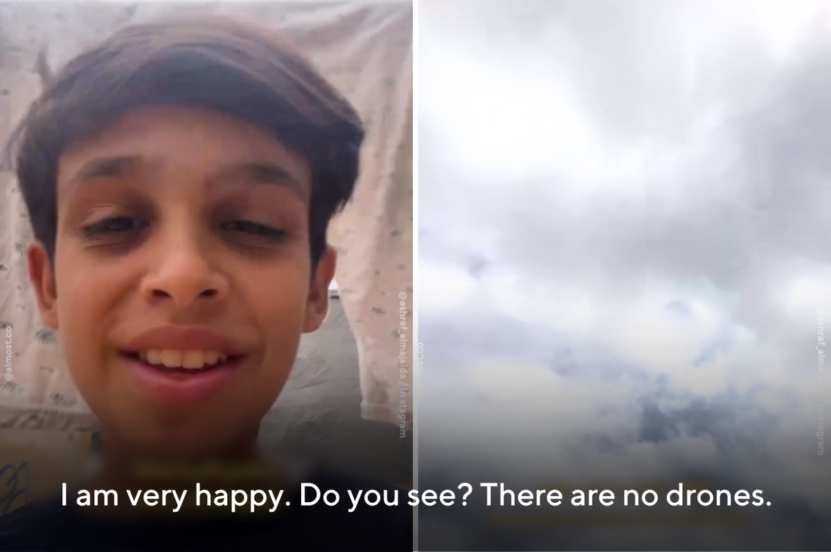 palestinian boy abdullah almajaida ceasefire video october 2025