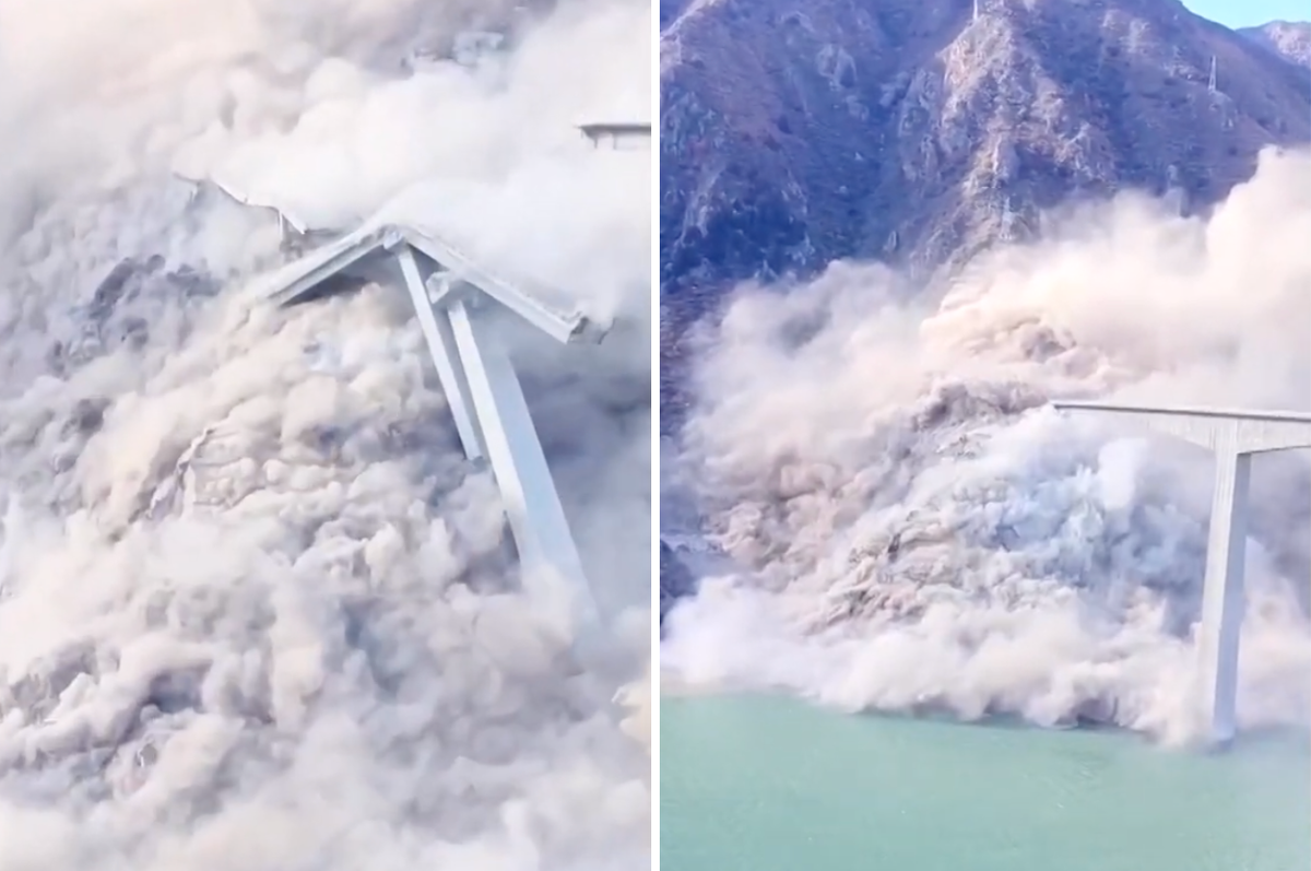 china bridge collapse landslide