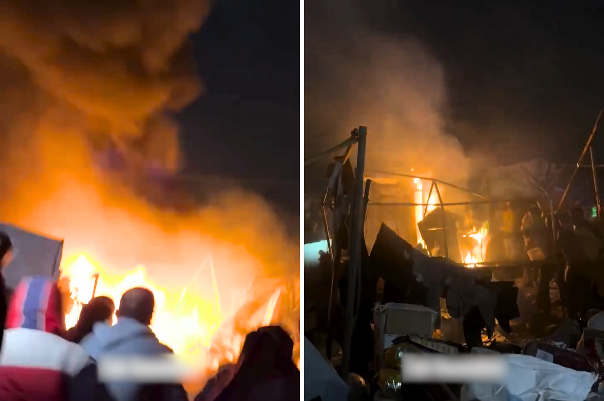 Israel bomb gaza tents ceasefire violate