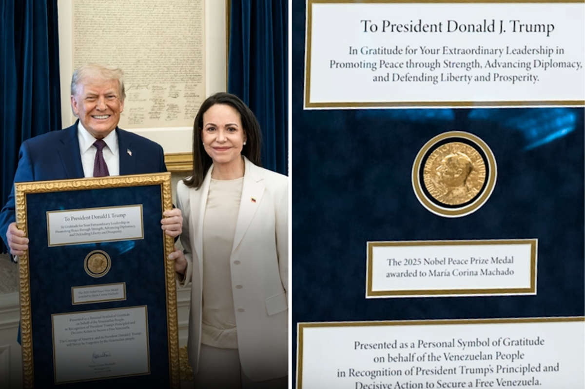 Maria Corina Machado trump nobel peace prize freeing Venezuela