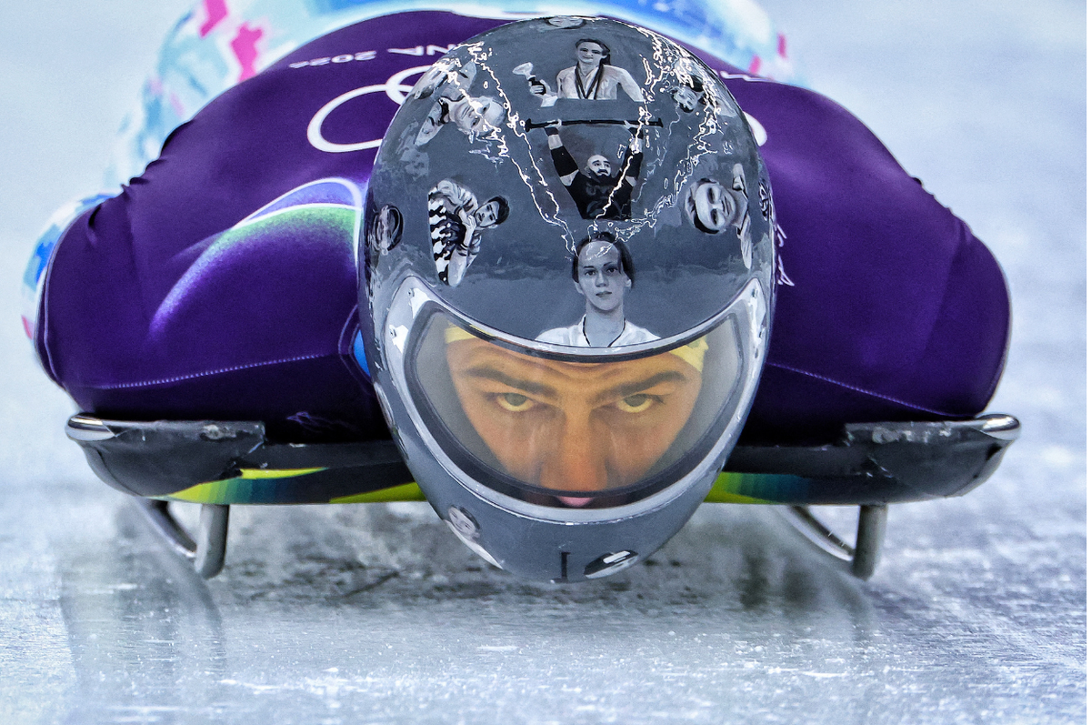 Vladyslav Heraskevych helmet Ukrainian athletes russia Milan Olympics