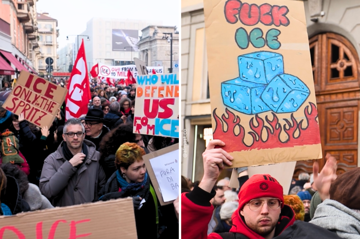 Italy ice protest milan cortina olympics