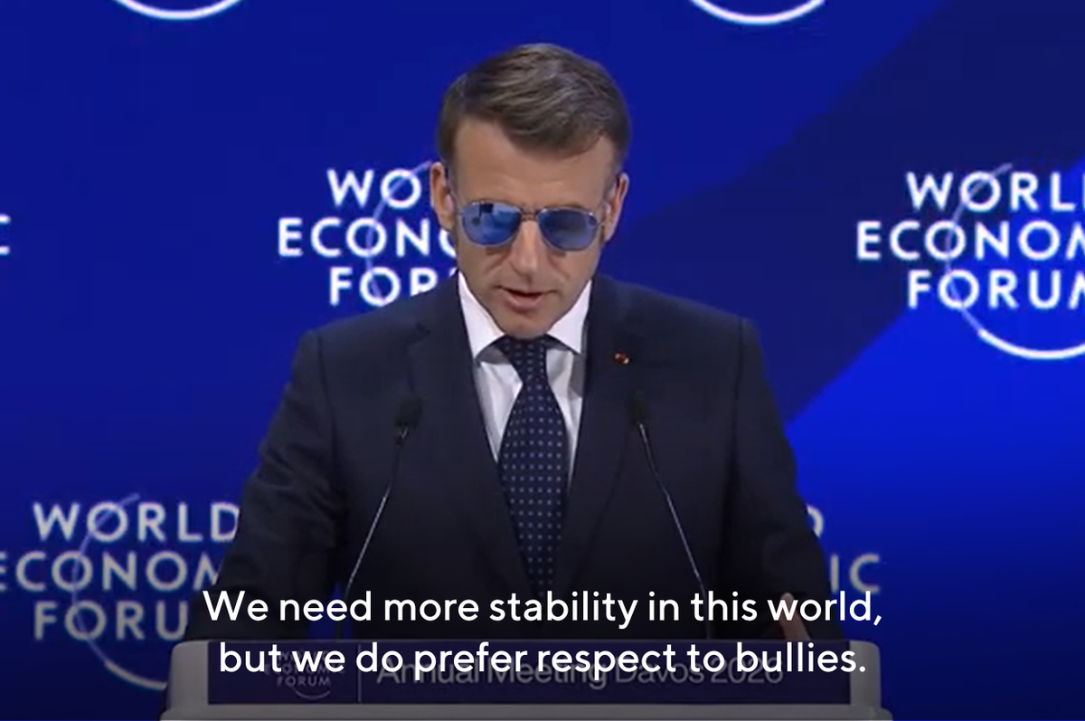 macron trump bullies wef davos speech
