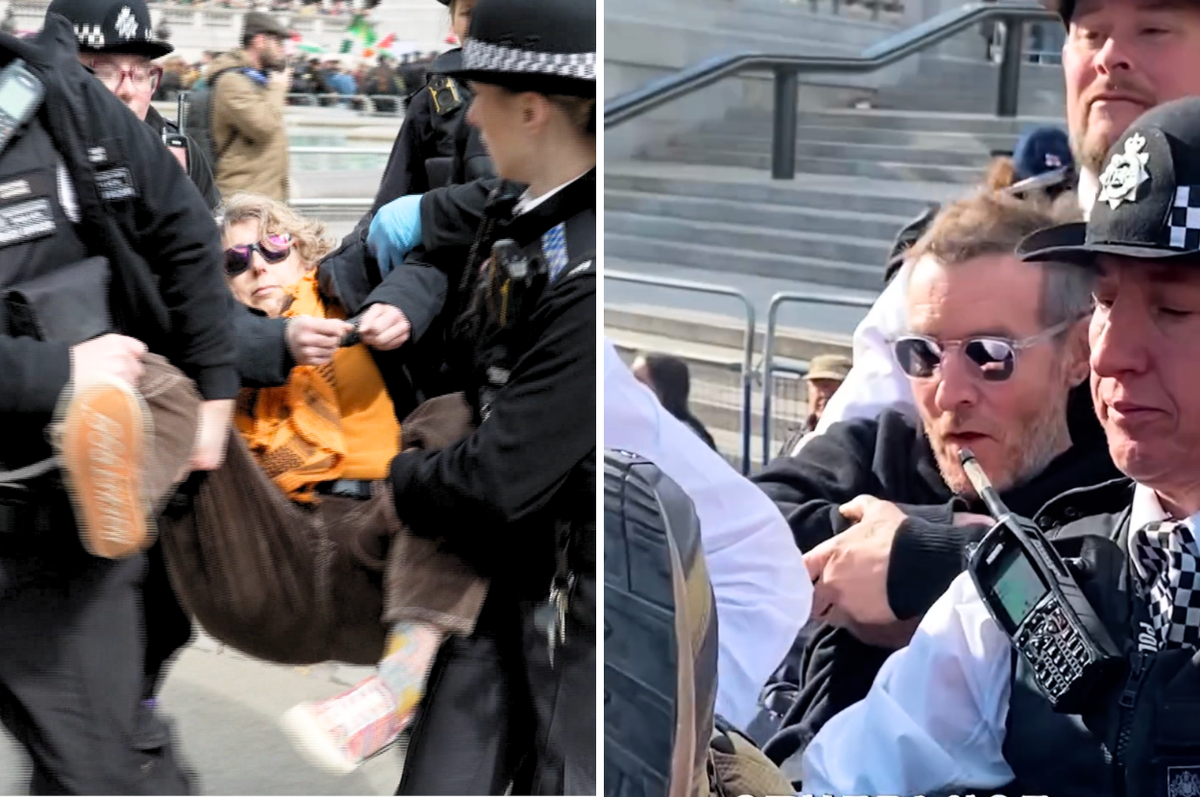 uk palestine action massive attack robert del naja protest arrest