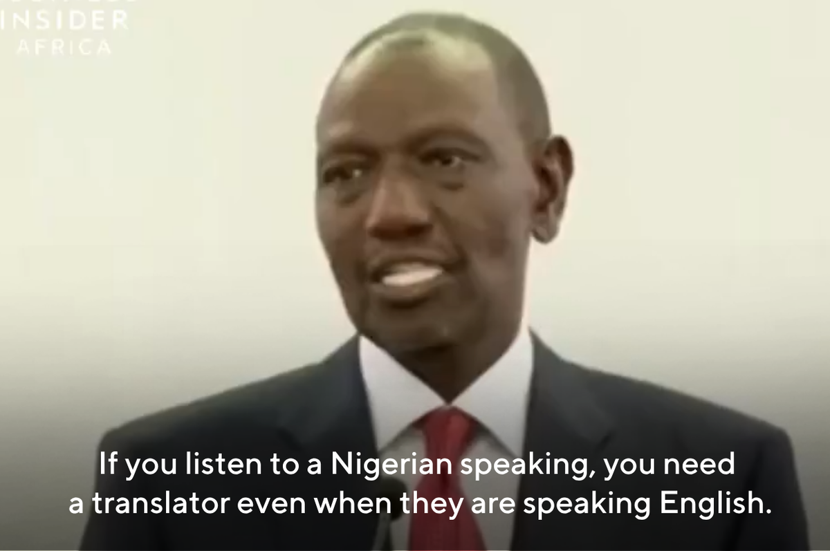 William ruto kenya president mock Nigerians English