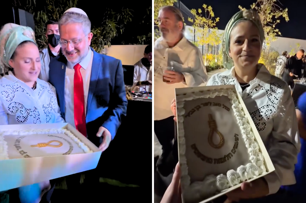 Ben gvir noose birthday cake Palestinians death penalty law