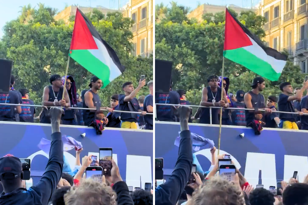 lamine yamal palestine flag spain la liga win
