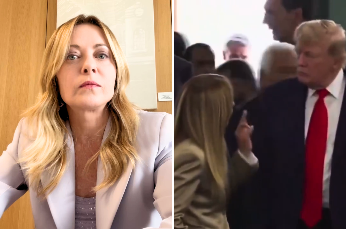 italy Giorgia Meloni slam Trump beg photo