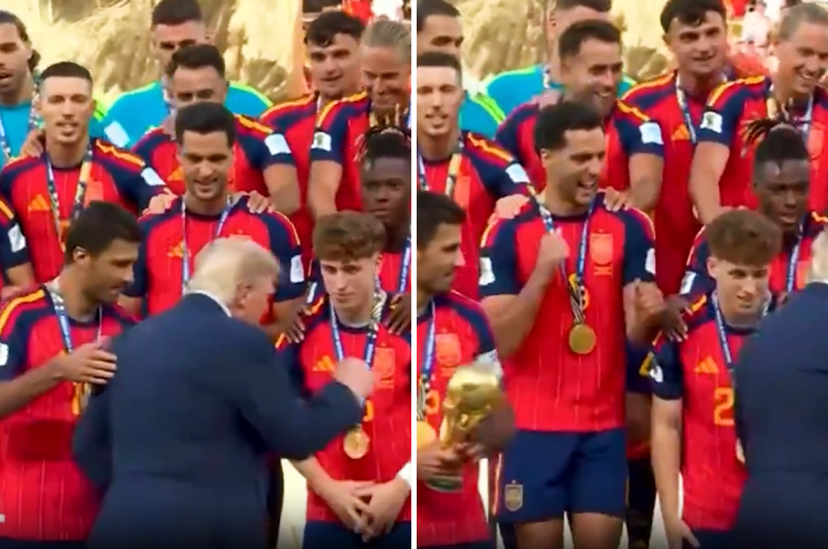 spain Mikel Merino mimick trump dance world cup 2026