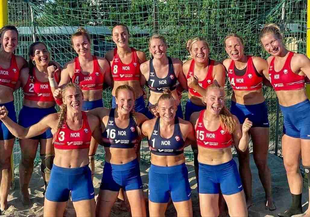 norway handball uniform bikini shorts change