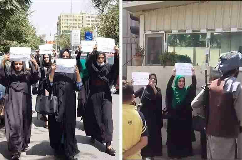 afghan women protest taliban