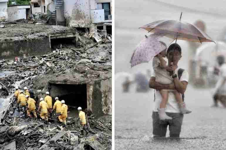 japan floods landslides evacuation