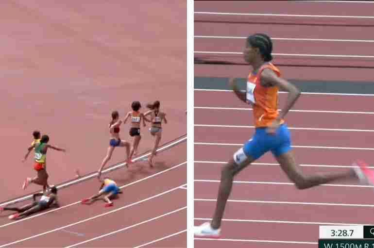 sifan hassan olympics fall recovery