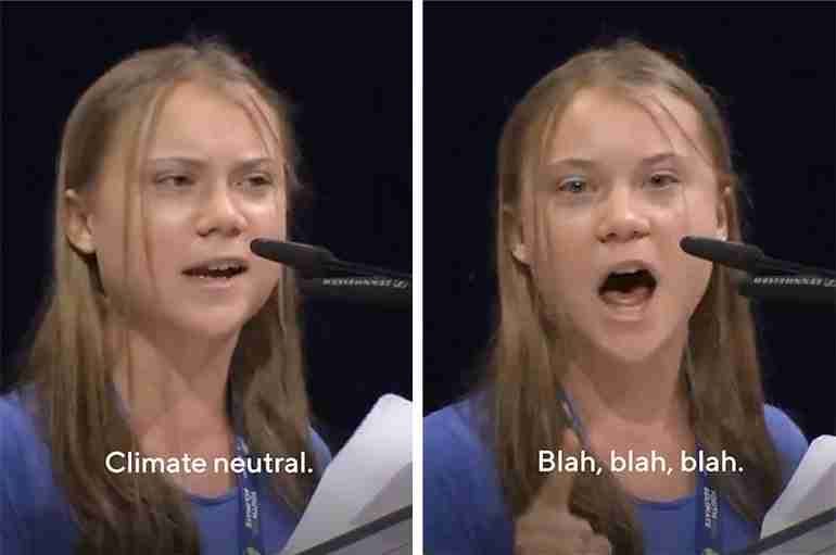 greta thunberg blah blah blah