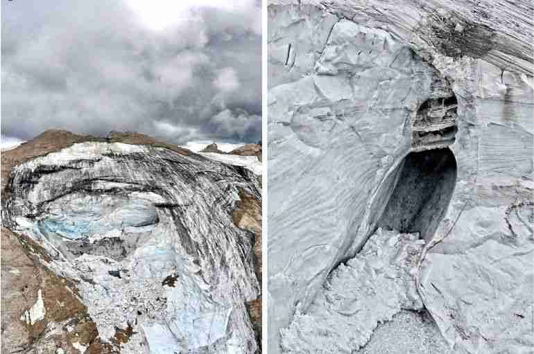 marmolada glacier collapse italian alps heatwaves