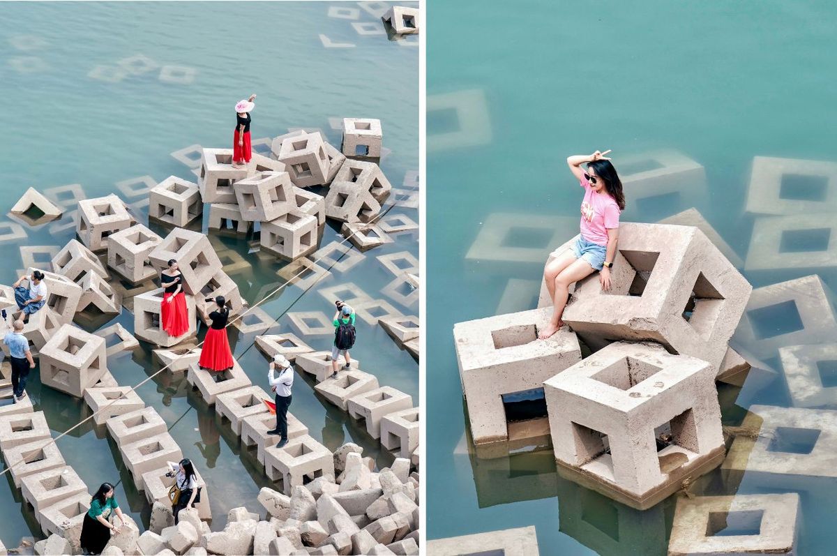 china influencers drought breakwater blocks