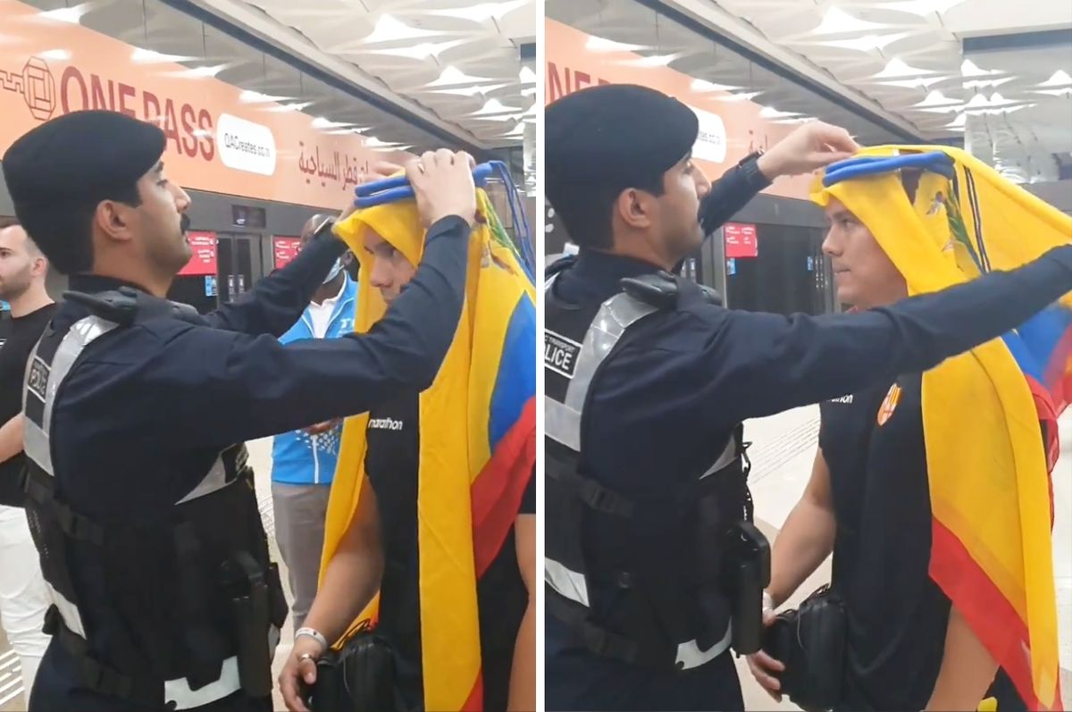 qatar world cup police headdress ecuador