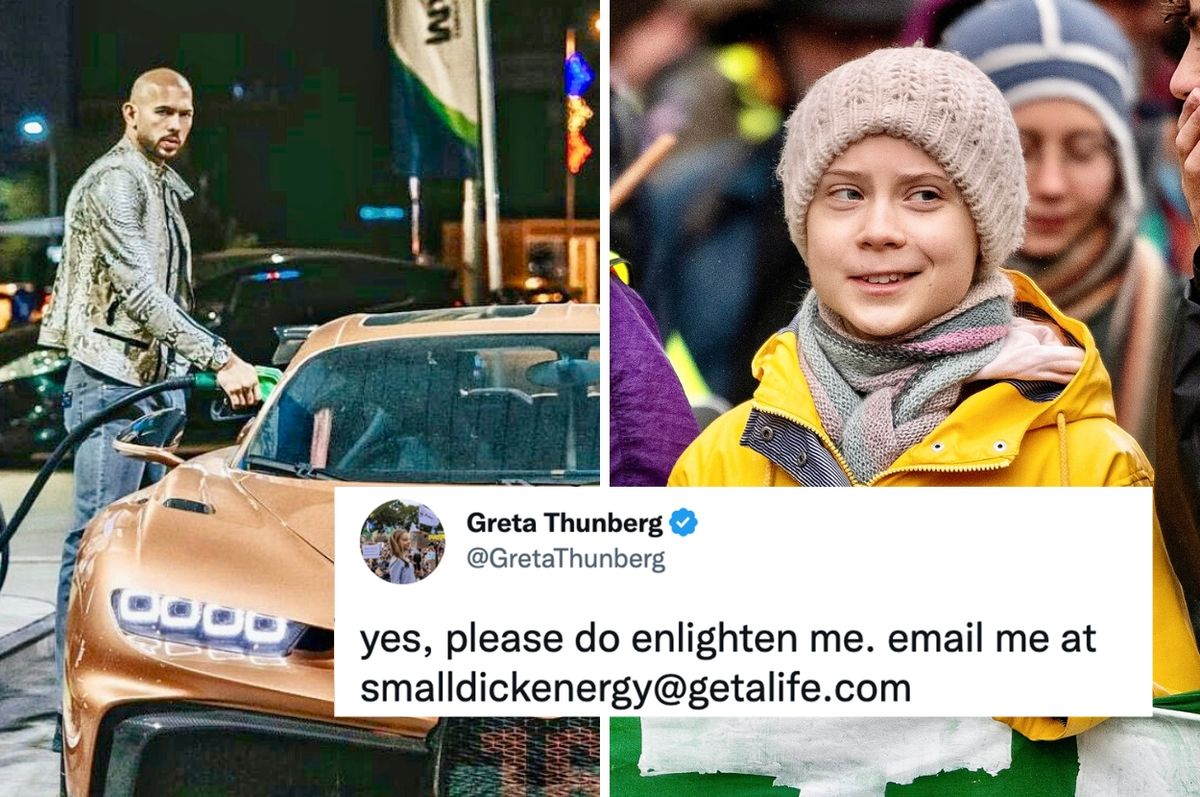 greta thunberg andrew tate twitter clapback emissions
