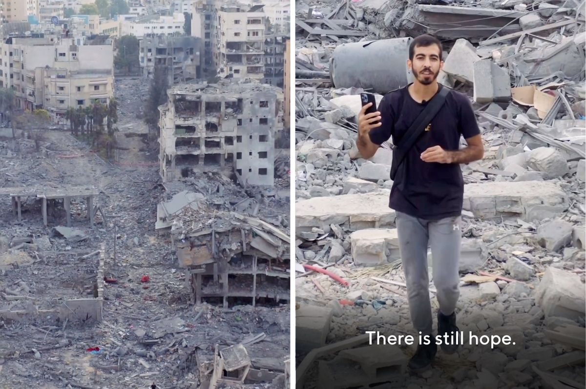 Despite Witnessing The Destruction Of His Neighborhood, This Palestinian Man Shared A Hopeful Message From Gaza