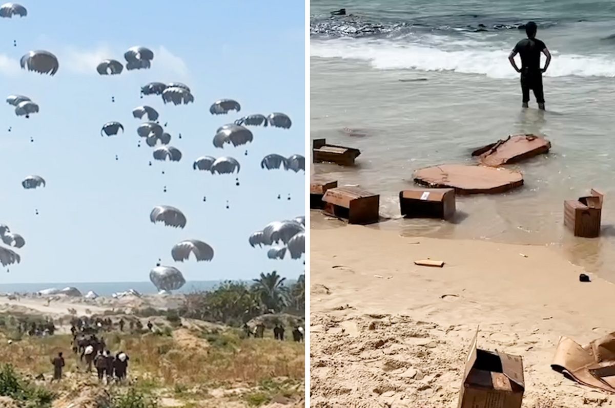 gaza airdrop ocean drown 12 dead beit lahia