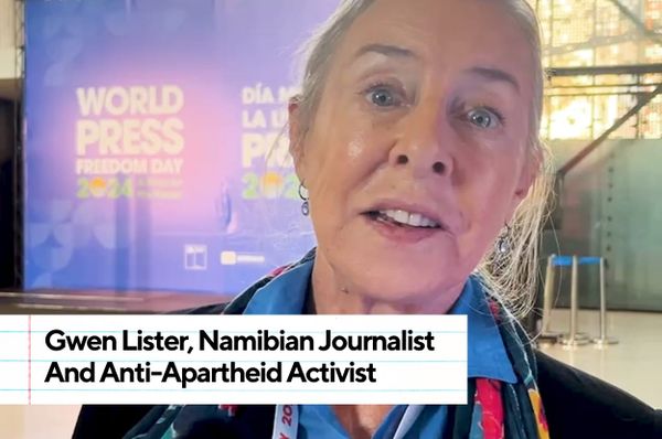 gwen lister namibia journalist young people peace unesco world press freedom day