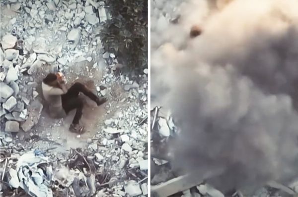 al jazeera leaked drone footage israel bomb injured man gaza
