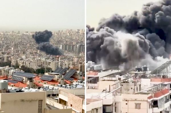 israel bomb beirut first time ceasefire hezbollah