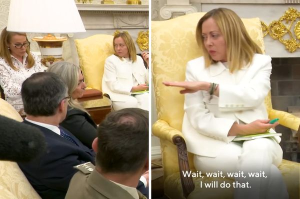 italy prime minister translate herself interpreter meloni trump