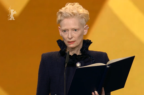 tilda swinton berlinale gaza trump speech