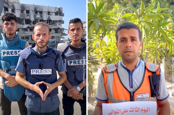 gaza journalists aid workers hunger strike starvation