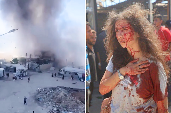 israel bomb gaza cafe journalists