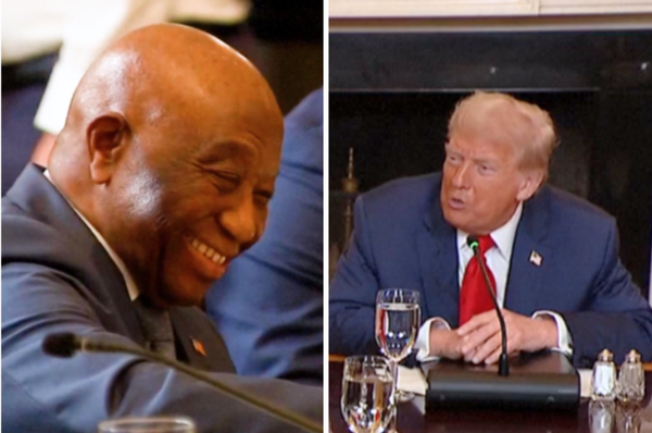 trump liberia president beautiful english joseph boakai