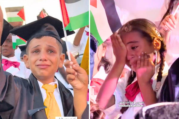 gaza orphan village graduation cry