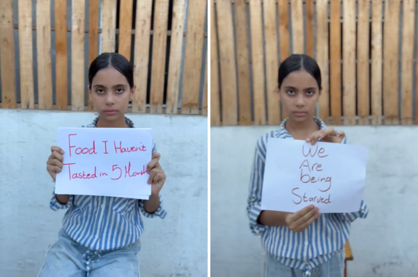 renad gaza starvation famine video