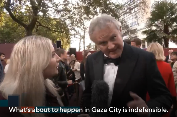 hugh bonneville israel genocide gaza interview