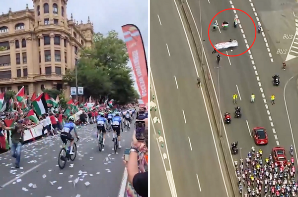 spain la vuelta cycling stage 11 gaza protest israel
