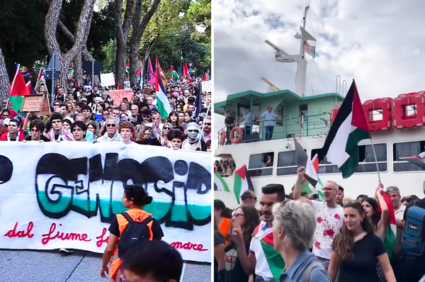 venice film festival gaza protest ship land