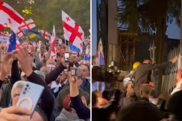 georgia protest municipality election 2025 russia