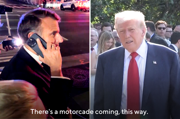 macron call trump blocked motorcade new york