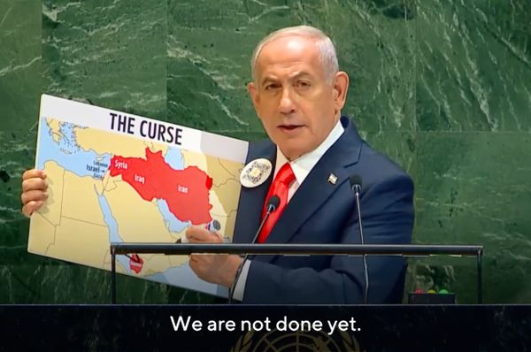 netanyahu UN brag israel iran war gaza genocide 2025