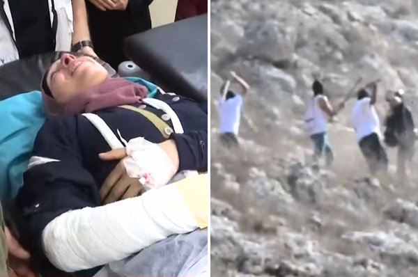 israel settlers attack palestinians journalists olives west bank