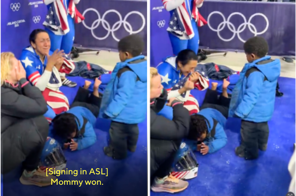 Eelana meyers taylor us bobsleigh mommy won signed ASL deaf sons
