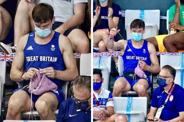 tom daley knitting olympics