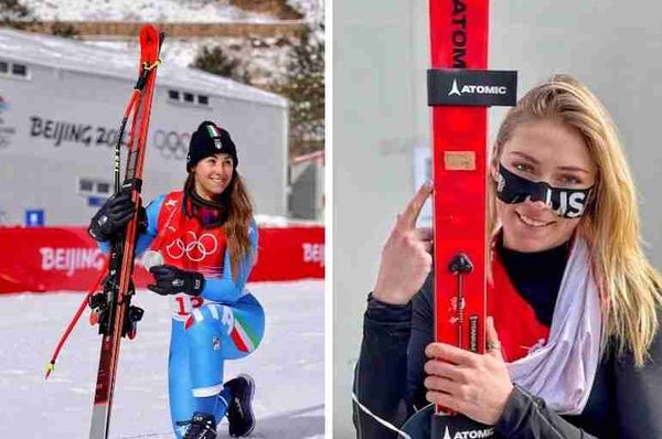 mikaela shiffrin sofia goggia olympics borrowed skis
