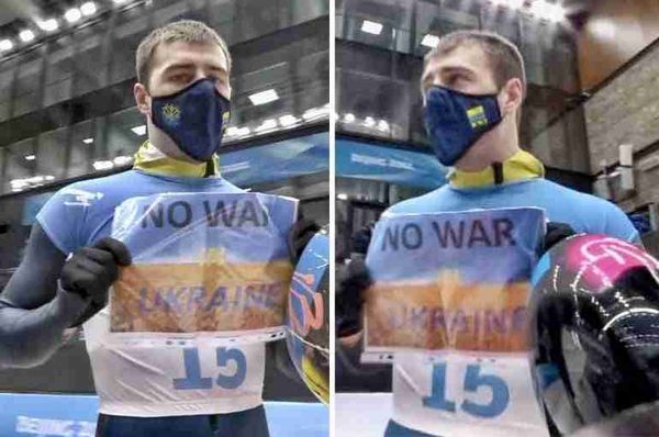 ukraine athlete vladyslav heraskevych no war protest olympics