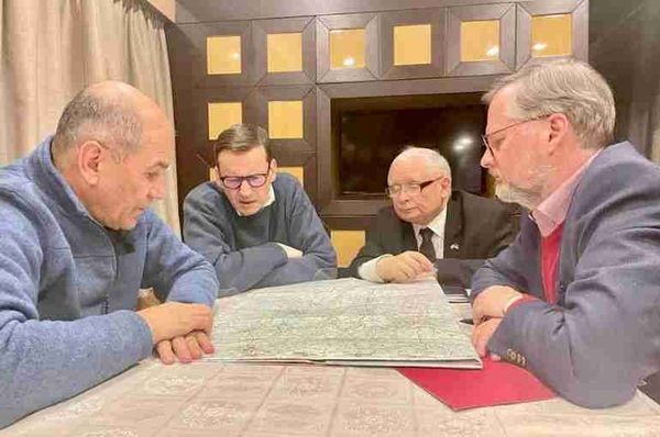 poland slovenia czech republic prime ministers train kyiv zelensky