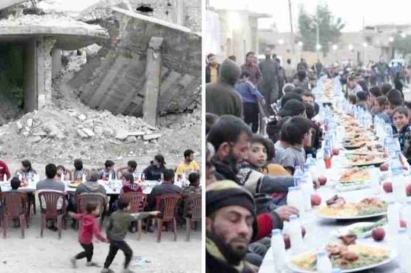syria ramadan iftar meal destruction