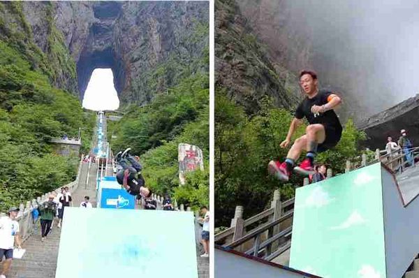 china parkour tianmen mountain ladder hunan